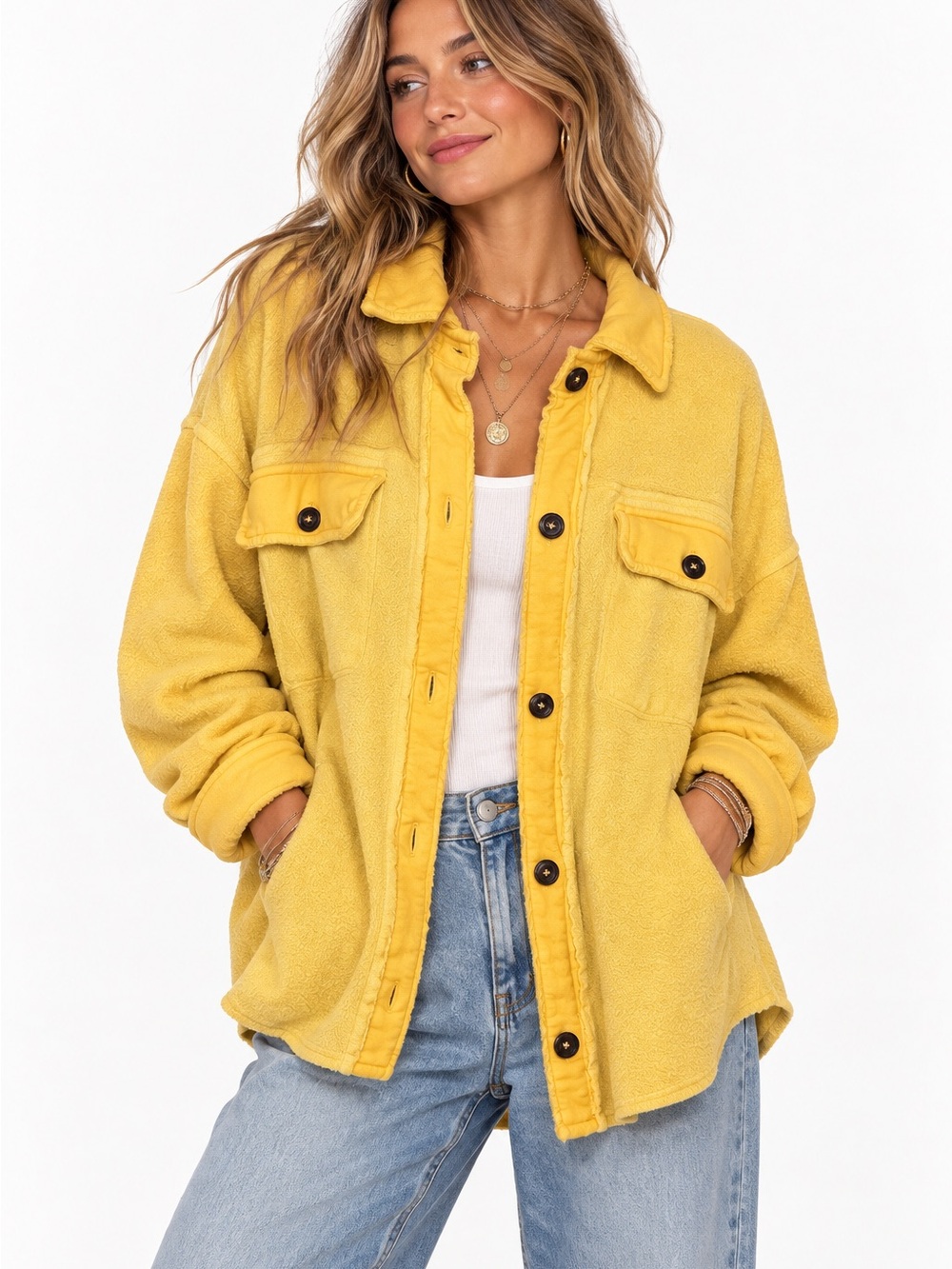 Free People Ruby Jacket Yellow Small